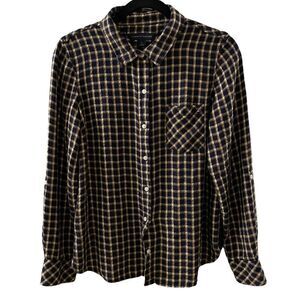 Tommy Hilfiger ~ Navy, yellow plaid shirt ~ size M